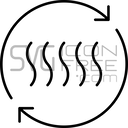 Air circulation lineal icon – circular arrows