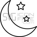 Sleep mode lineal icon – night AC setting