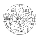 Business growth circle illustration – eco finance SVG PNG logo icon