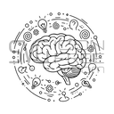 Creative business mind illustration – strategy brain SVG PNG logo icon