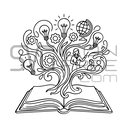 Education tree illustration – knowledge book SVG PNG