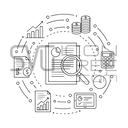 Financial report analysis illustration – audit document SVG PNG