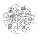 Interest rate economics illustration – percent & money SVG PNG logo icon