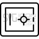 Minimal Outline Bank Vault Safe Box Security Storage Icon Free SVG