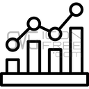 Minimal Outline Bar Chart Trend Line Data Analytics Report Icon Free SVG logo icon