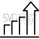 Minimal Outline Bar Chart Up Arrow Business Growth Progress Icon Free SVG