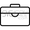 Minimal Outline Briefcase Business Case Bag Portfolio Icon Free SVG