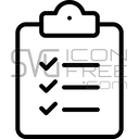 Minimal Outline Checklist Clipboard To Do List Task Management Icon Free SVG