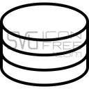 Minimal Outline Data Storage Disk Stack Server Icon Free SVG