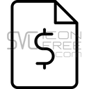 Minimal Outline Document File Dollar Sign Price Icon Free SVG
