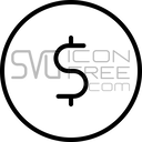 Minimal Outline Dollar Sign in Circle Money Currency Icon Free SVG logo icon