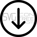 Minimal Outline Down Arrow in Circle Download Icon Free SVG