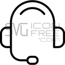 Minimal Outline Headset Mic Customer Service Support Center Icon Free SVG logo icon