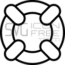 Minimal Outline Life Buoy Help Support Safety Rescue Circle Icon Free SVG