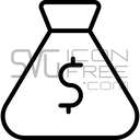 Minimal Outline Money Bag Dollar Sign Capital Finance Savings Icon Free SVG