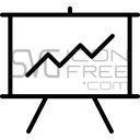 Minimal Outline Presentation Board Line Chart Display Free SVG