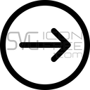 Minimal Outline Right Arrow in Circle Navigation Icon Free SVG