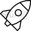 Minimal Outline Rocket Launch Start Up Project Boost Icon Free SVG