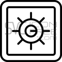 Minimal Outline Safe Box Dial Lock Vault Security Storage Icon Free SVG