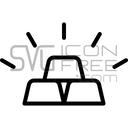 Minimal Outline Shiny Gold Bars Asset Investment Icon Free SVG