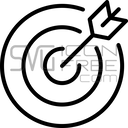 Minimal Outline Target Arrow Goal Achievement Success Focus Icon Free SVG