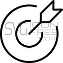 Minimal Outline Target Bullseye Aim Goal Success Icon Free SVG