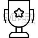 Minimal Outline Trophy Star Award Winner Success Achievement Icon Free SVG logo icon