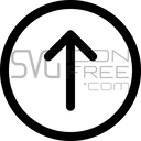 Minimal Outline Up Arrow in Circle Scroll Top Button Free SVG