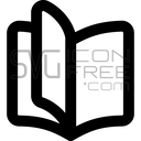 Open Book Reading Line Icon SVG