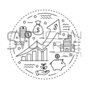 Profit growth illustration – earnings arrow doodle SVG PNG logo icon